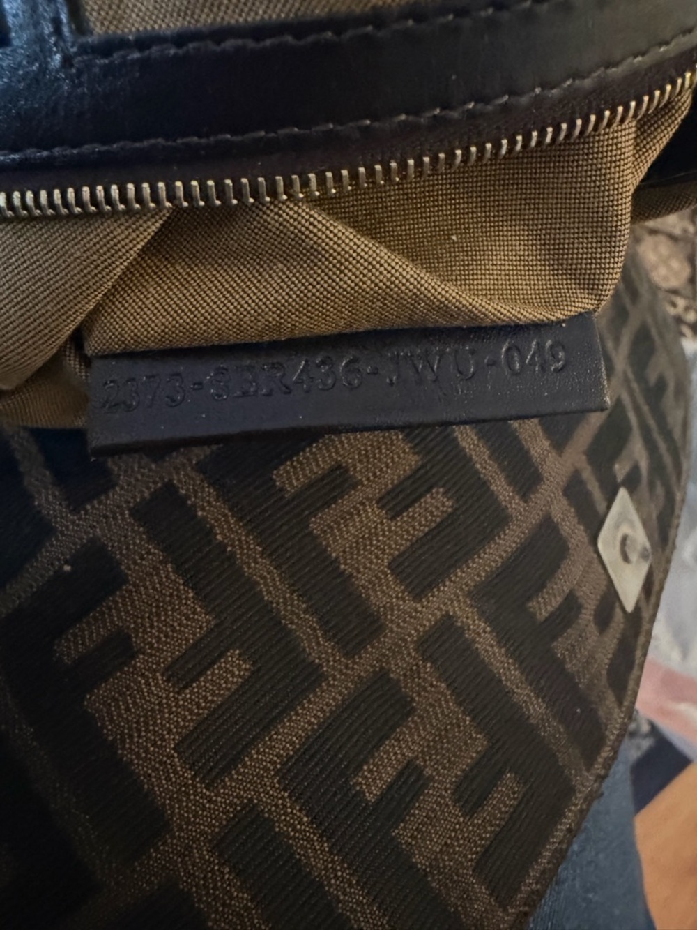 Fendi Black and Brown FF Zucca Shoulder Bag with Logo Charm - Picture 14 of 16
